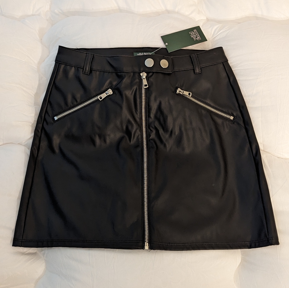 NWT Wild Fable Pleather Zip Up Skirt